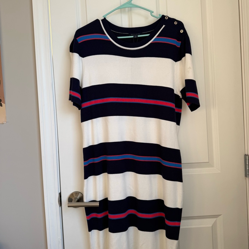 Tommy Hilfiger Sweater Dress with Red, Blue, White, and Navy. Read Description